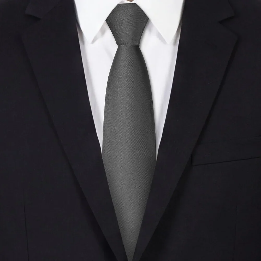 Men's Charcoal Gray Solid Pure Color Formal 3.15